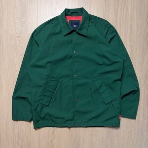 Vintage Stussy Cotton Floral Mesh Lined Coach Jacket Mens Medium Forest Green